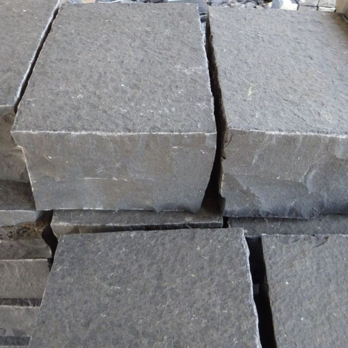 Basalt Cubes, top flamed, sides split, bottom sawn.